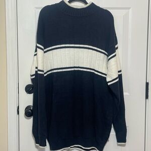 PJ Mark Men's Navy and White Crewneck Sweater